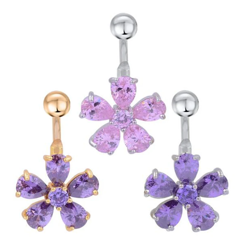 New Arrival Flower Rhinestone Piercing Medical Steel Fashion Navel Belly Button Rings Umbilical Nail Body Jewelry
New Arrival Flower Rhinestone Piercing Medical Steel Fashion Navel Belly Button Rings Umbilical Nail Body Jewelry