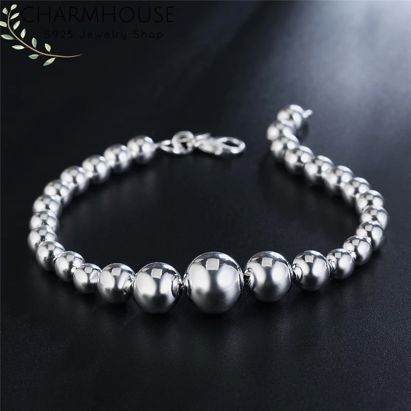 Charmhouse Silver 925 Silver Bracelets for Women Buddha Beads Ball Chain Bracelet & Bangles Wristband Pulseira Femme Jewelry
Charmhouse Silver 925 Silver Bracelets for Women Buddha Beads Ball Chain Bracelet & Bangles Wristband Pulseira Femme Jewelry