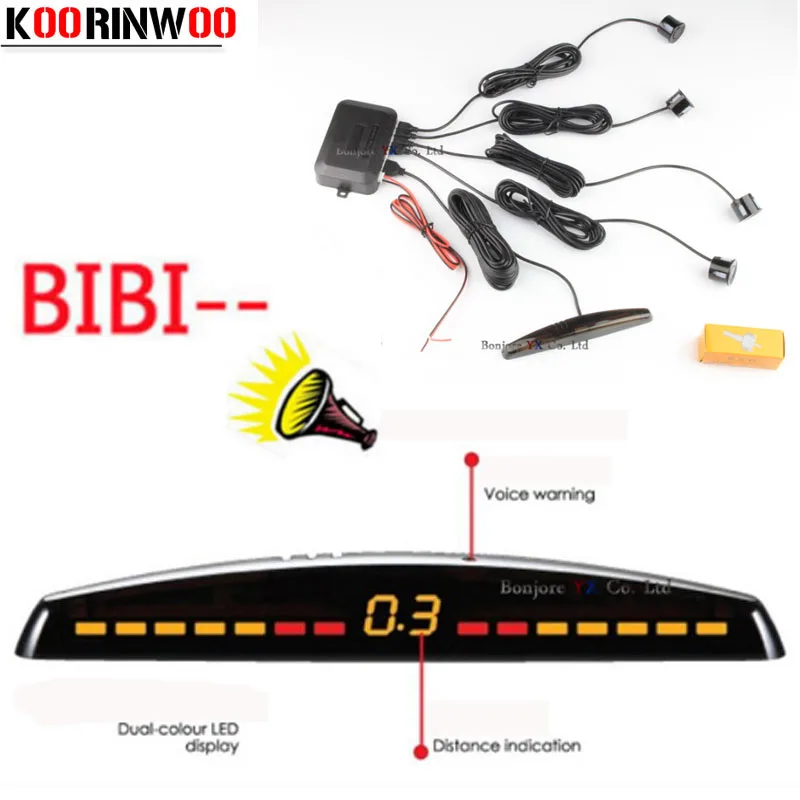 Koorinwoo LED display Car Parking Sensors 4 Radars Automobile Jalousie Parkmaster Car-detector Parktronic Alarm Black white Grey
Koorinwoo LED display Car Parking Sensors 4 Radars Automobile Jalousie Parkmaster Car-detector Parktronic Alarm Black white Grey