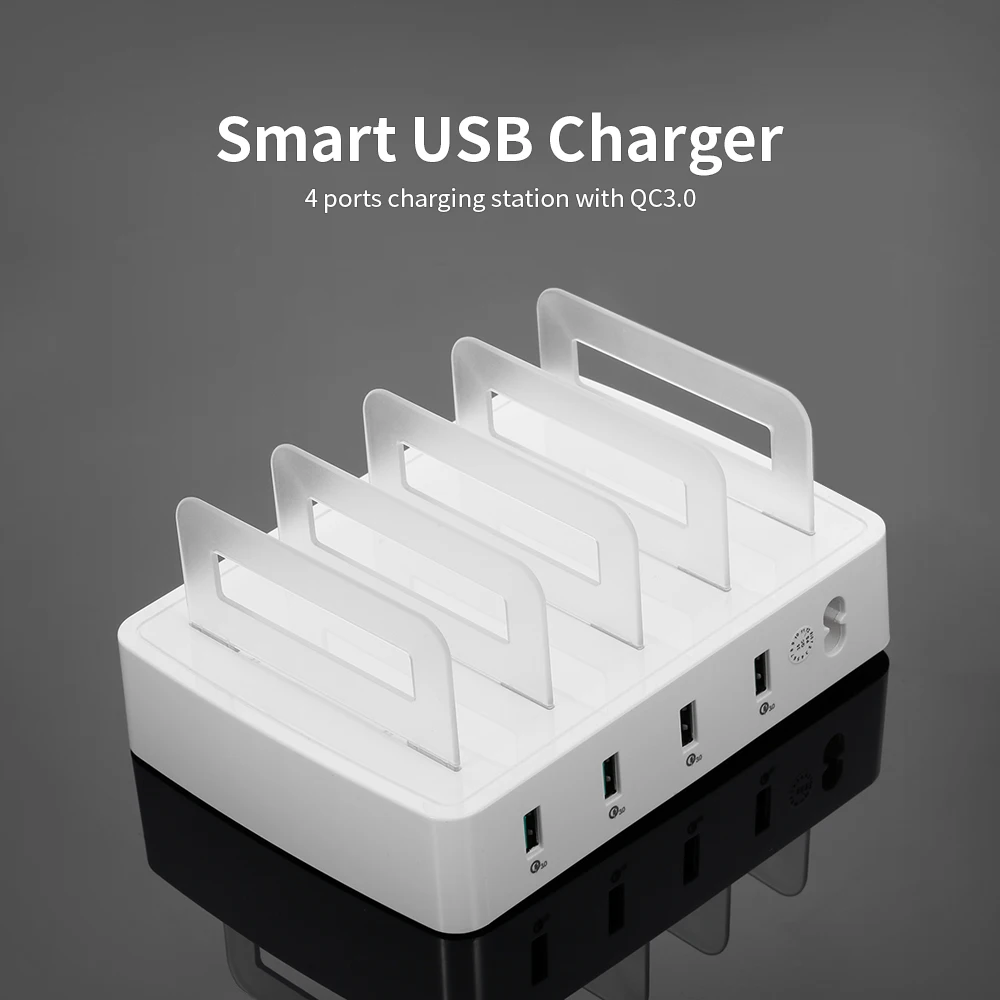 QC3.0 4 порта USB зарядная док-станция универсальная совместимая зарядная станция для семейного и офисного использования
QC3.0 4 порта USB зарядная док-станция универсальная совместимая зарядная станция для семейного и офисного использования
