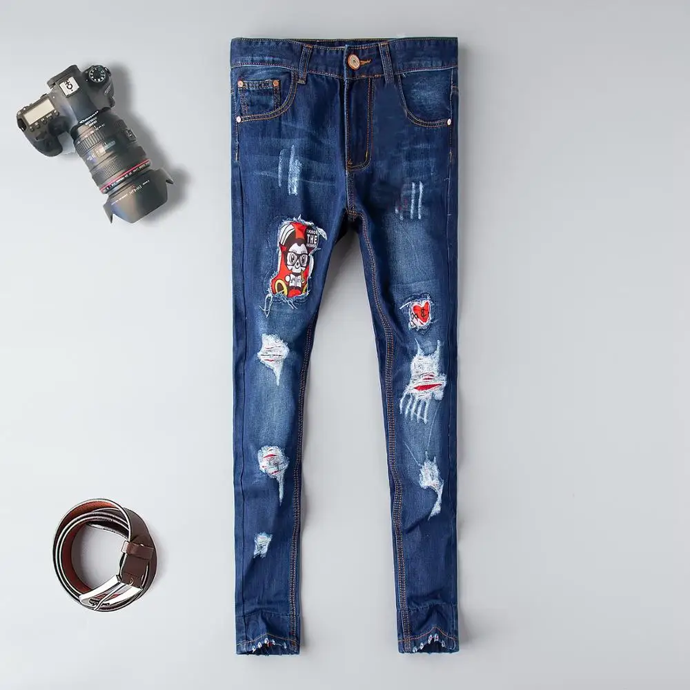 2019 European Style Mens Ripped Black Zipper Hole Patchwork Long Jeans Trendy Distressed Denim Men Slim Fit Jeans Trousers Pants
2019 European Style Mens Ripped Black Zipper Hole Patchwork Long Jeans Trendy Distressed Denim Men Slim Fit Jeans Trousers Pants
