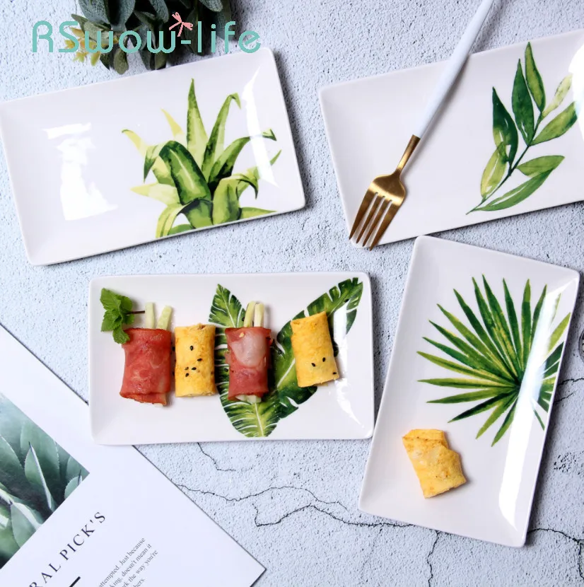 8 Inch Ceramic Plate Rectangular Creative Snack Plate Restaurant Tableware Dinner Plates Piatti Ceramica For Kitchen Utensils
8 Inch Ceramic Plate Rectangular Creative Snack Plate Restaurant Tableware Dinner Plates Piatti Ceramica For Kitchen Utensils