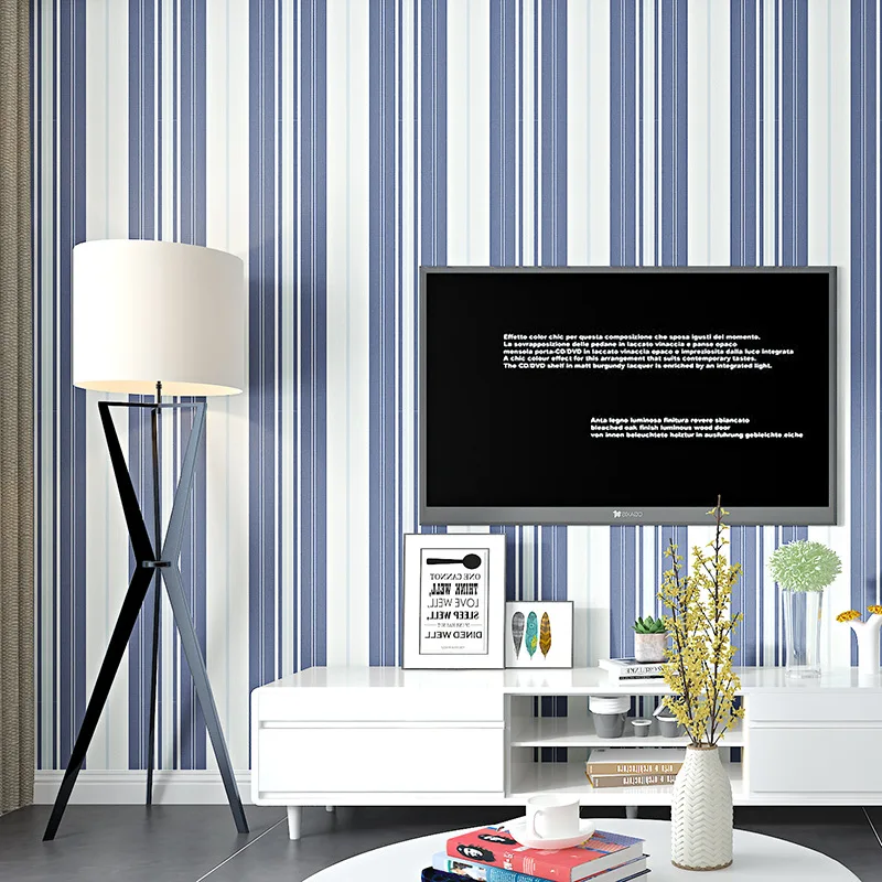 beibehang Non-woven wallpaper modern minimalist children's room blue striped Mediterranean wallpaper living room TV background
beibehang Non-woven wallpaper modern minimalist children's room blue striped Mediterranean wallpaper living room TV background