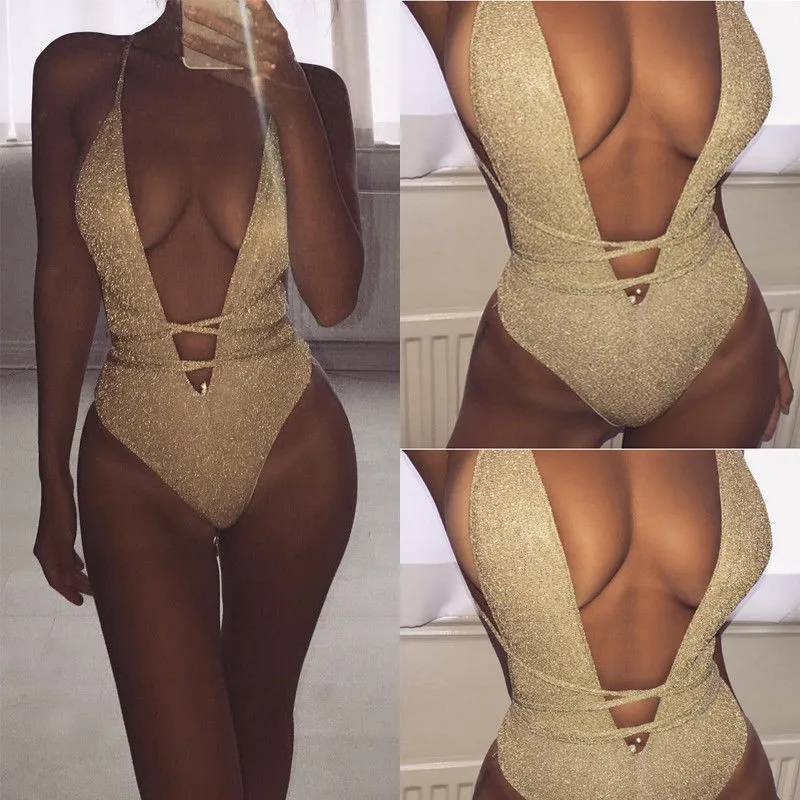 Deep V-Neck solid Bodysuit Stretch Leotard Bandage Bodycon Polyester Tops one pieces Trendy Women Bodysuits Sleeveless 
Deep V-Neck solid Bodysuit Stretch Leotard Bandage Bodycon Polyester Tops one pieces Trendy Women Bodysuits Sleeveless