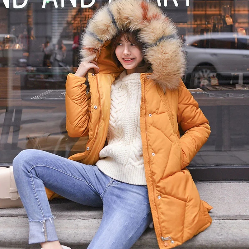Women Winter Clothes 2019 Fur Collar Hooded Mid-Length Thick Warm Down Cotton Padded Quilted Jacket Parkas Feminino Mujer Coats
Women Winter Clothes 2019 Fur Collar Hooded Mid-Length Thick Warm Down Cotton Padded Quilted Jacket Parkas Feminino Mujer Coats