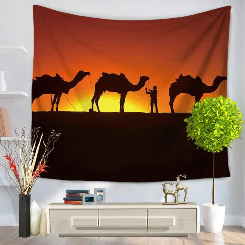 

Home Decorative Wall Hanging Carpet Tapestry 130x150cm Rectangle Bedspread camel And desert Pattern GT1076