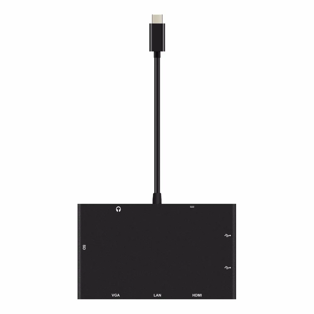 YUNCLOUND USB концентратор RJ45 Тип C к HDMI VGA LAN кардридер аудио PD зарядка 3 0 для Macbook Samsung S8 S9