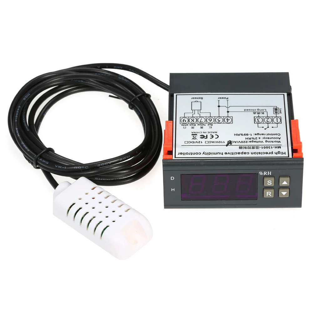 10A 220V Mini Digital Air Humidity Control Controller Measuring Range 1% ~ 99% with Sensor
10A 220V Mini Digital Air Humidity Control Controller Measuring Range 1% ~ 99% with Sensor