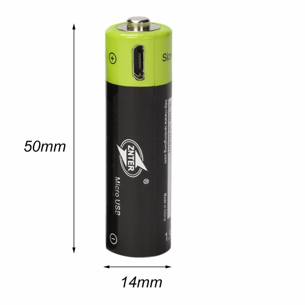 ZNTER AA 1 5 V 1250mAh батарея 2/4 шт USB быстрая зарядка перезаряжаемый литий-полимерный