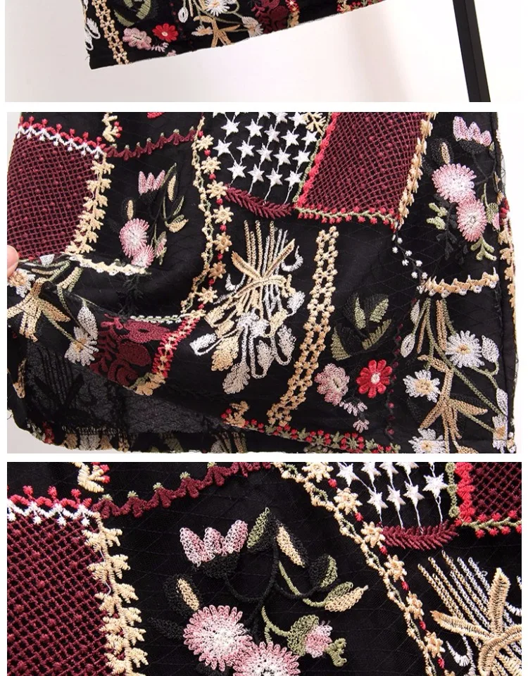 High Quality 2021 Summer Flower Embroidery Skirt Suit Women Diamonds Star Black Cotton T-Shirts+ Mini Skirt Two Pieces Set
High Quality 2021 Summer Flower Embroidery Skirt Suit Women Diamonds Star Black Cotton T-Shirts+ Mini Skirt Two Pieces Set