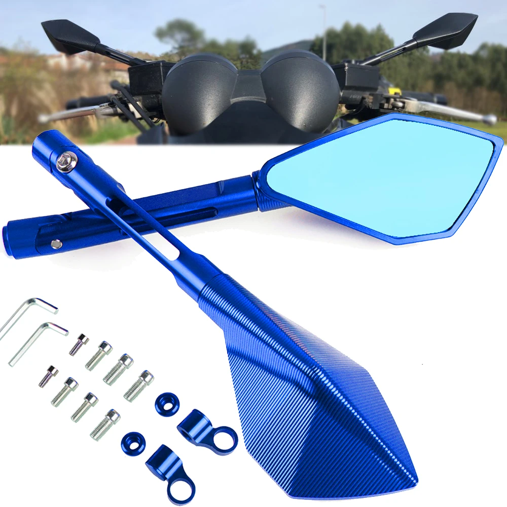 CNC Aluminum Motorcycle Rearview Mirrors Blue Glass Rear View Side Mirror FOR suzuki GSX-S1000F SFV650 GW250F GSR750 Hayabusa
CNC Aluminum Motorcycle Rearview Mirrors Blue Glass Rear View Side Mirror FOR suzuki GSX-S1000F SFV650 GW250F GSR750 Hayabusa