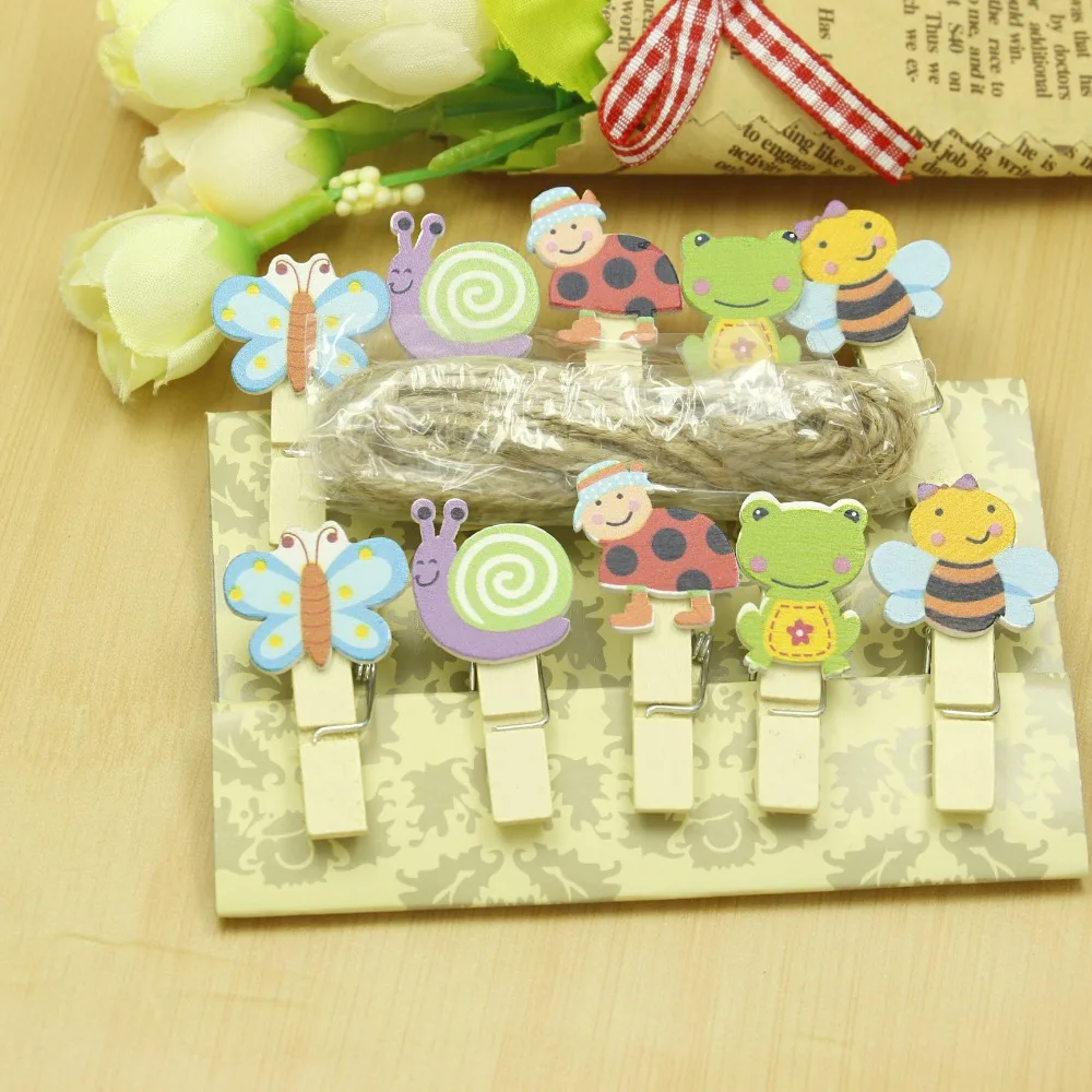 10 pcs/lot Kawaii Insect Bee Dragonfly Wooden Clip Photo paper Clothespin Craft Clips Party Decoration Clip with Hemp Rope
10 pcs/lot Kawaii Insect Bee Dragonfly Wooden Clip Photo paper Clothespin Craft Clips Party Decoration Clip with Hemp Rope