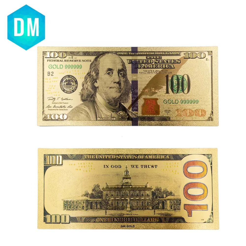 New 100 US Dollar American 24k Gold Banknote Collectible US Fake Money Dollar Bills for Gifts
New 100 US Dollar American 24k Gold Banknote Collectible US Fake Money Dollar Bills for Gifts