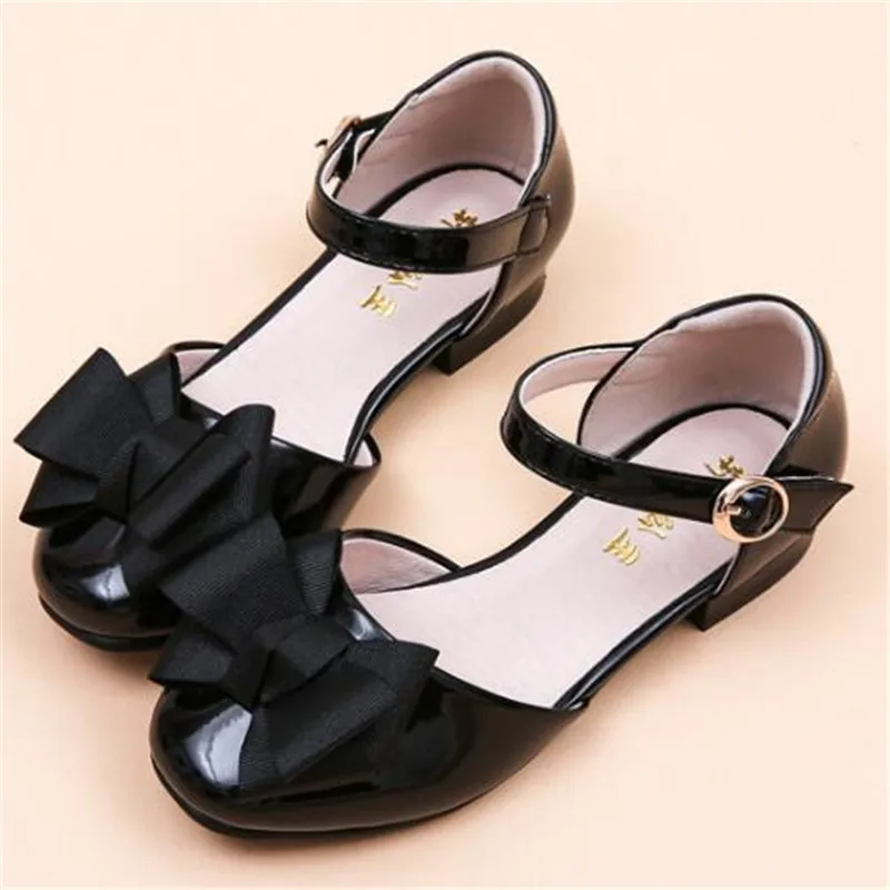 Weoneit Girl's Sandals 2020 New Children's Fashion Girls Bowtie Shoes Red Black Blue Low Heel Show Princess | Мать и ребенок