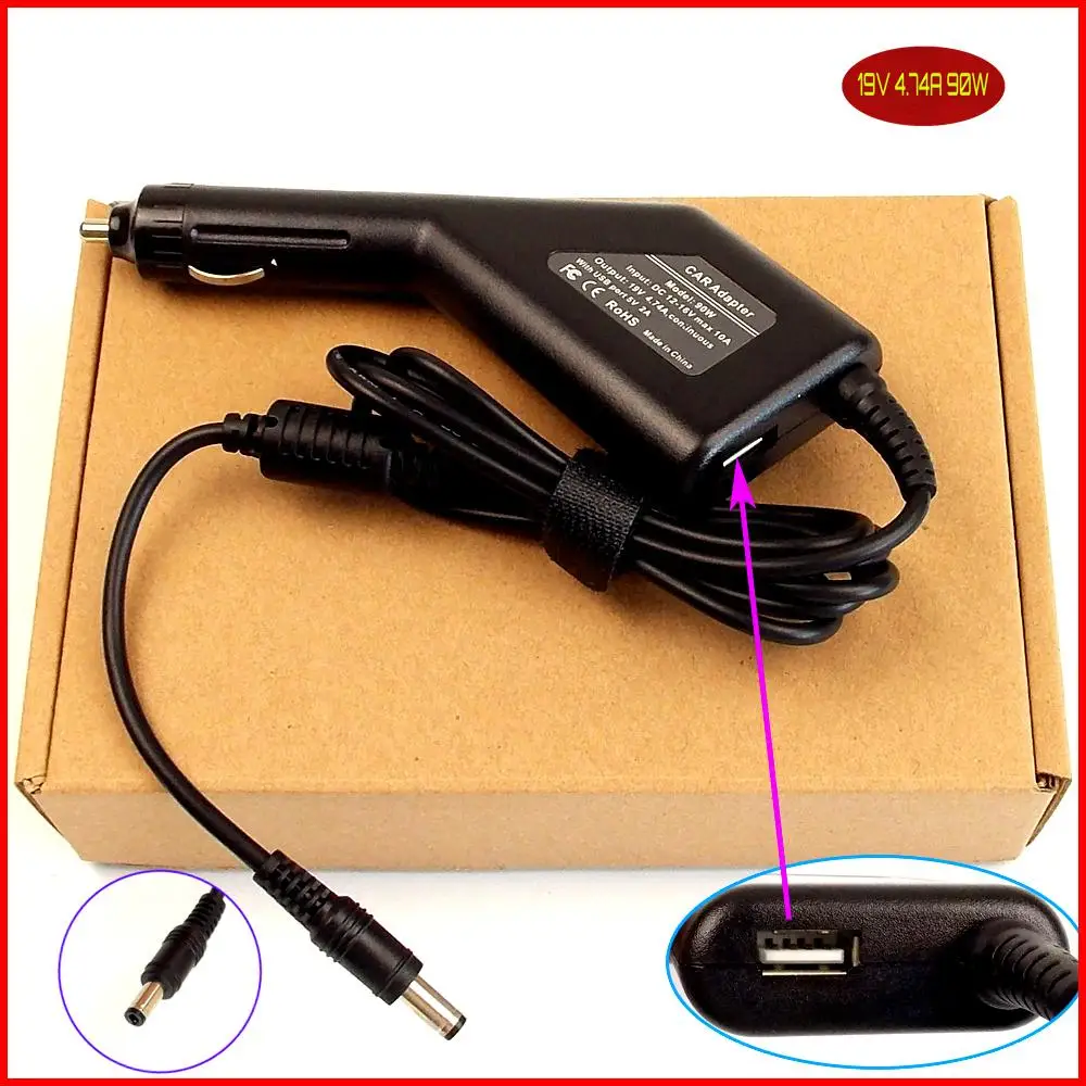Laptop DC Power Car Adapter Charger 19V 4.74A 90W + USB Port for Toshiba PA3613U-1MPC PA3716E-1AC3 PA3516U-1ACA BB
Laptop DC Power Car Adapter Charger 19V 4.74A 90W + USB Port for Toshiba PA3613U-1MPC PA3716E-1AC3 PA3516U-1ACA BB