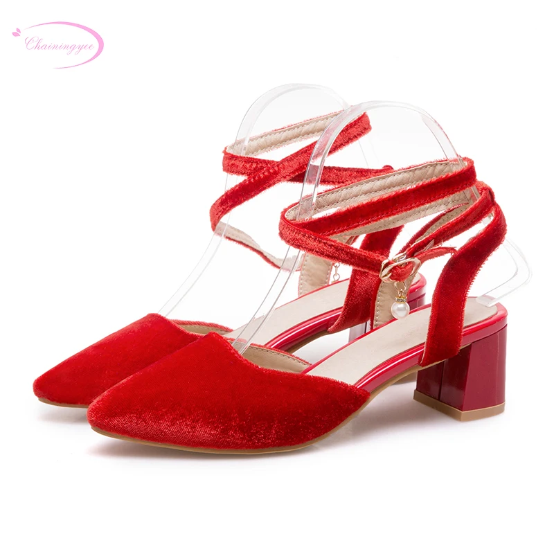 Chainingyee leisure sexy pointed toe flock summer sandals belt buckle black red blue green stiletto med with women's shoes
Chainingyee leisure sexy pointed toe flock summer sandals belt buckle black red blue green stiletto med with women's shoes