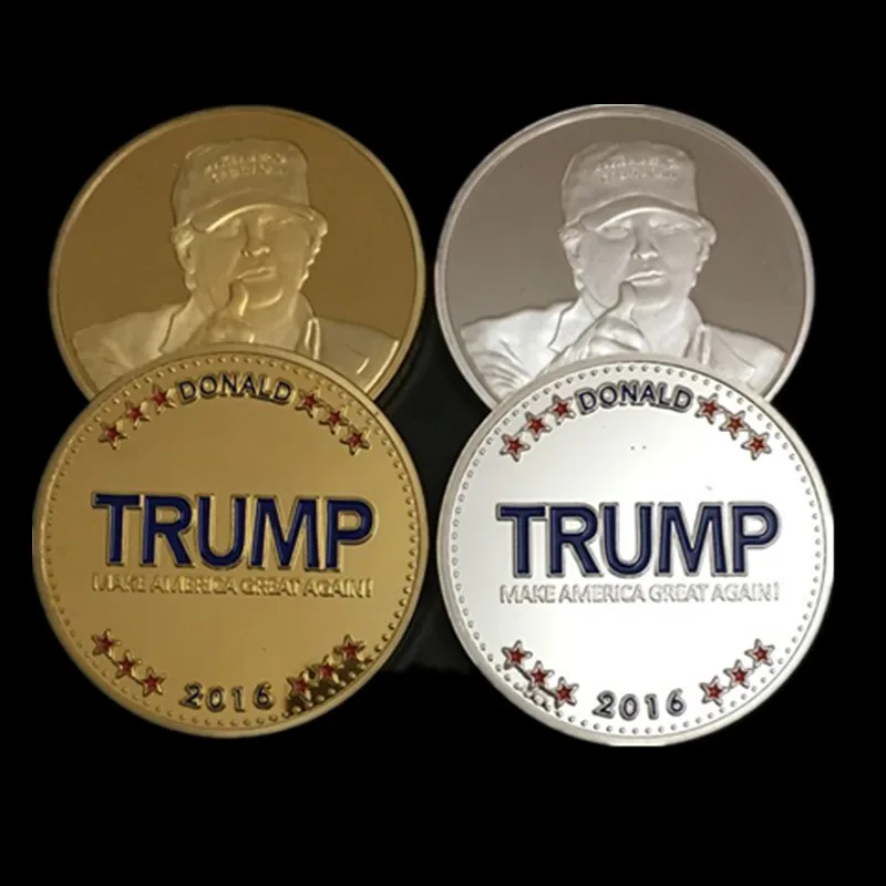 2 шт Новый американский президент Дональд Трамп 24K Позолоченная серебряная сувенирная монета
2 шт Новый американский президент Дональд Трамп 24K Позолоченная серебряная сувенирная монета