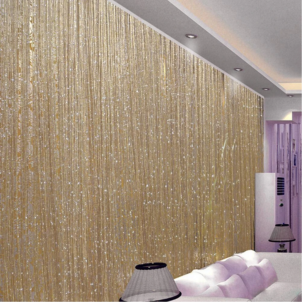 1mx2m Shiny Tassel Flash Silver Line String Curtain Window Door Divider Valance Home Decoration | Дом и сад