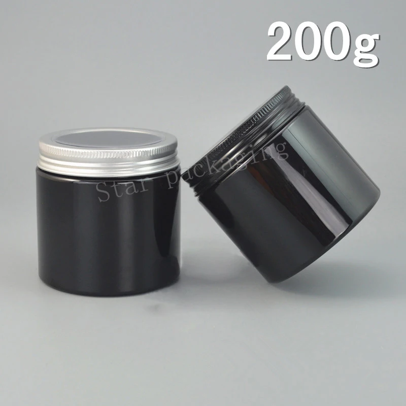 200g Empty Black Refillable Plastic Cream Jar Solid Perfumes Makeup Container With Black Aluminum Screw Cap
200g Empty Black Refillable Plastic Cream Jar Solid Perfumes Makeup Container With Black Aluminum Screw Cap