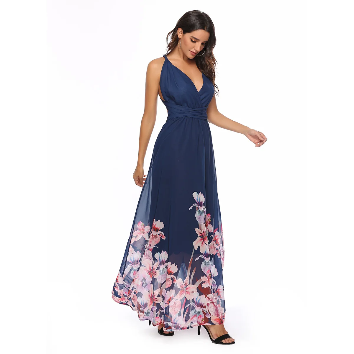 Ladies Summer Beach Party Sundress Long Womens Holiday Print Deep V-Neck Boho Strappy Maxi Dress
Ladies Summer Beach Party Sundress Long Womens Holiday Print Deep V-Neck Boho Strappy Maxi Dress