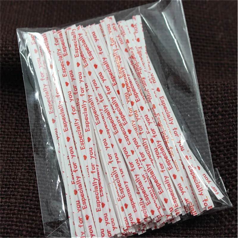100 Pcs 9cm Love Letter Printed Wire Metallic Twist Ties For Candy Bag Steel Baking Packaging Lollipop Dessert Sealing Tie
100 Pcs 9cm Love Letter Printed Wire Metallic Twist Ties For Candy Bag Steel Baking Packaging Lollipop Dessert Sealing Tie