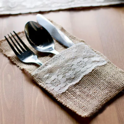 Hessian Lace Tableware Pouch Pocket 11x21cm(4"x8") pack of 24 Wedding Birthday Party Tabel Knive and Forks Packaging Bag
Hessian Lace Tableware Pouch Pocket 11x21cm(4"x8") pack of 24 Wedding Birthday Party Tabel Knive and Forks Packaging Bag