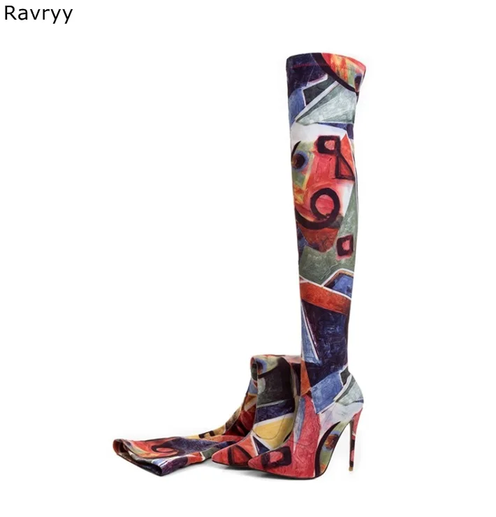 2019 Retro Woman's long boots oil painting scrawl female model party show shoes Pointed Toe Thin Heel Autumn Winter Fashion
2019 Retro Woman's long boots oil painting scrawl female model party show shoes Pointed Toe Thin Heel Autumn Winter Fashion