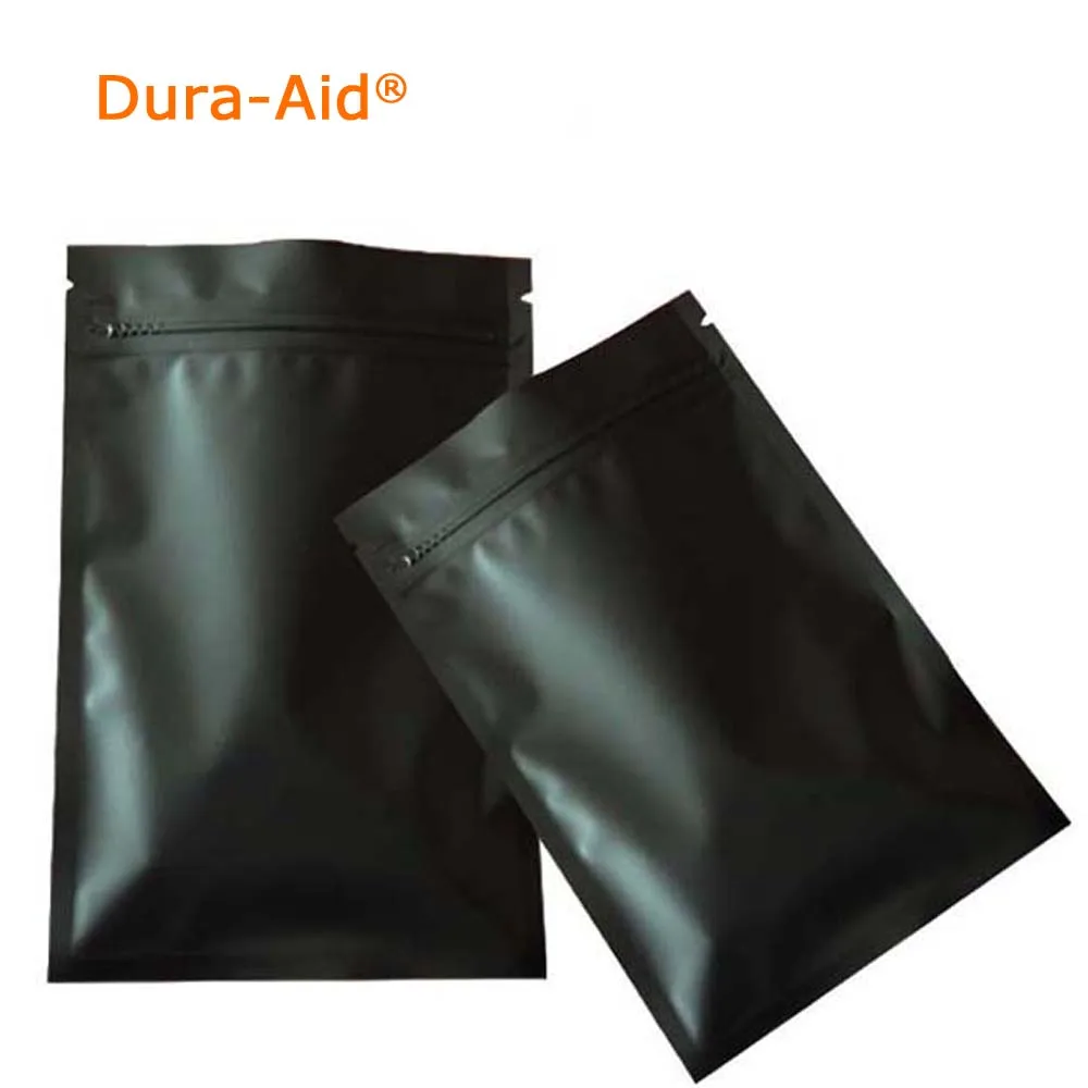Dura Aid 100 шт маленькая матовая черная алюминиевая фольга Ziplock сумка с плоской