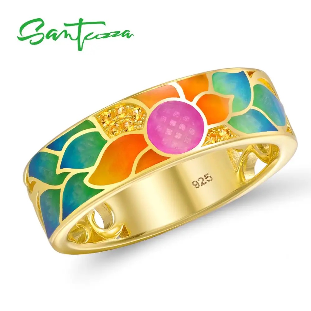 Женское серебряное кольцо SANTUZZA, из серебра 925 пробы с эмалью, с кубическим цирконием, золотого цвета, ручная работа
Женское серебряное кольцо SANTUZZA, из серебра 925 пробы с эмалью, с кубическим цирконием, золотого цвета, ручная работа