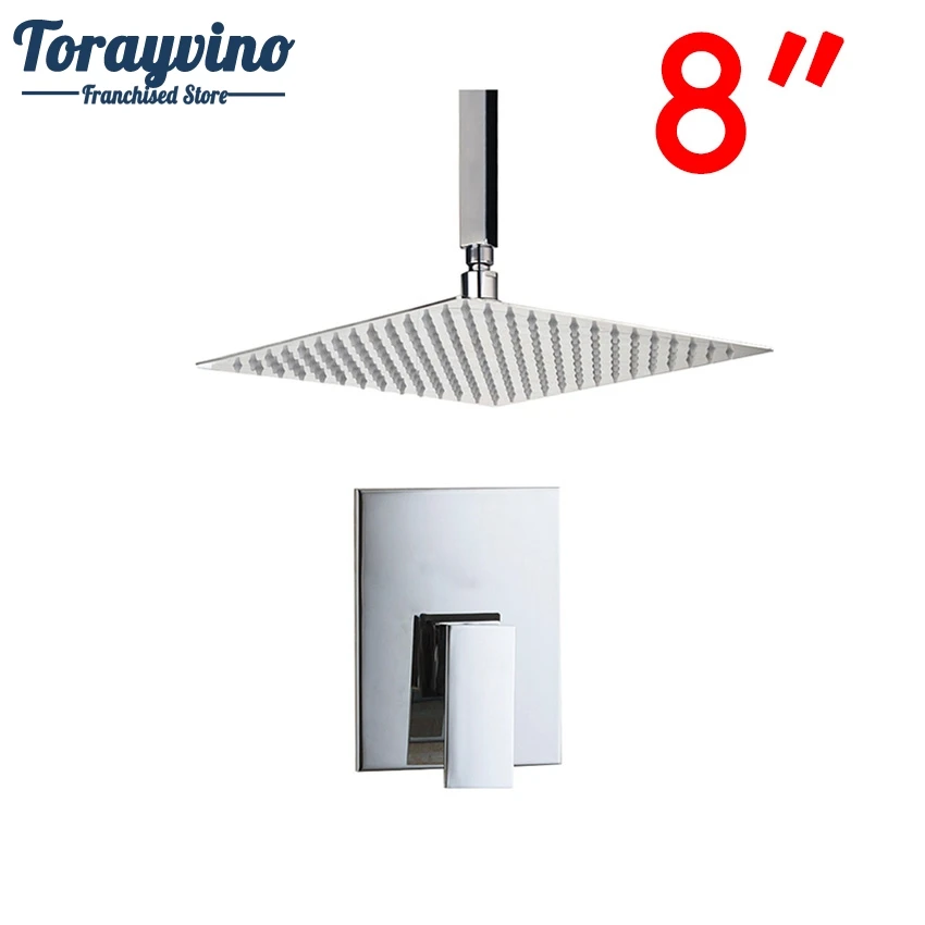 Torayvino Bathroom Ceiling Mount 8" Ultra-thin Rainfall Shower Head&Control Valve Wall Mounted Hot&Cold Water Mixer Shower Set
Torayvino Bathroom Ceiling Mount 8" Ultra-thin Rainfall Shower Head&Control Valve Wall Mounted Hot&Cold Water Mixer Shower Set