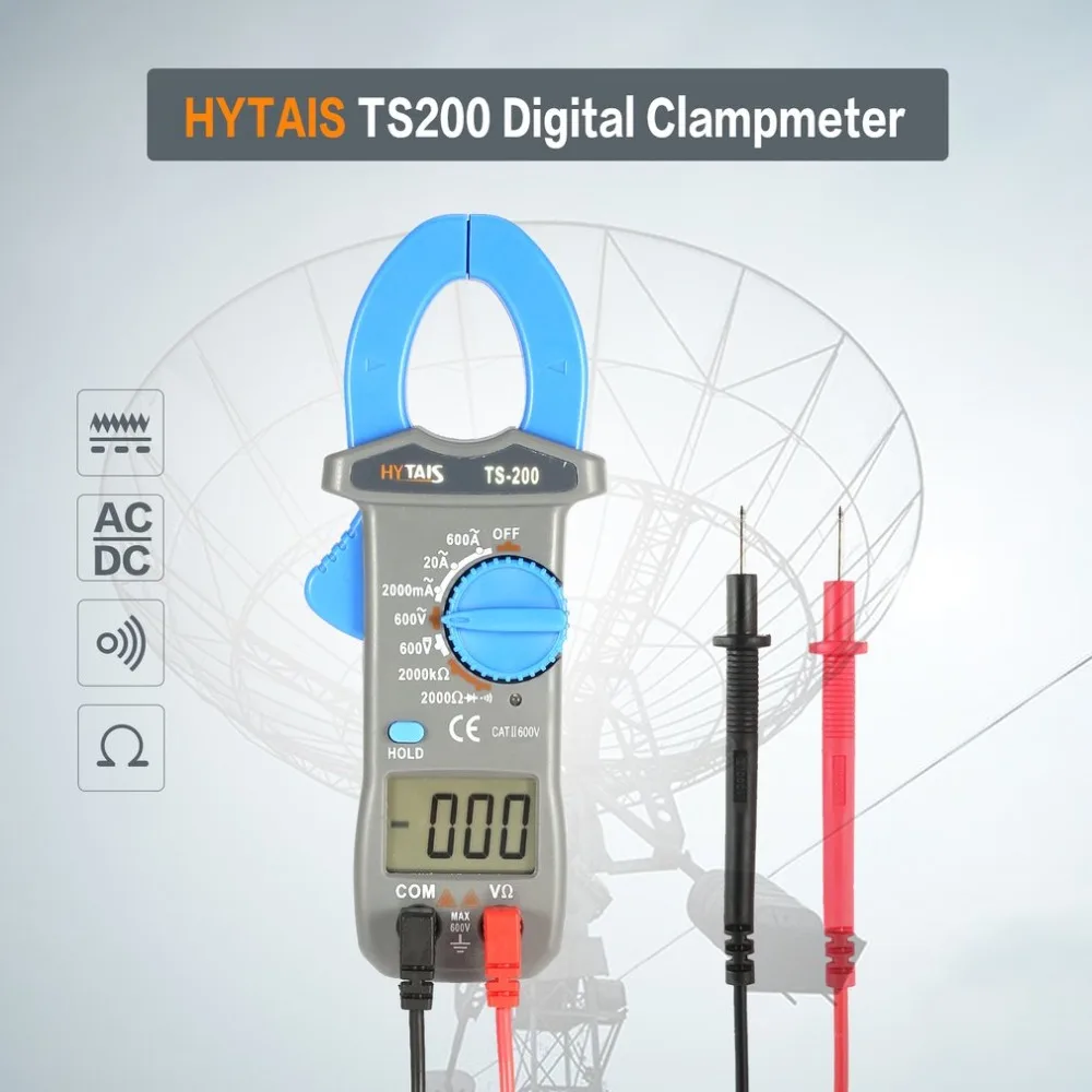 Цифровой мультиметр клещи HYTAIS TS200 измеритель напряжения сопротивления току