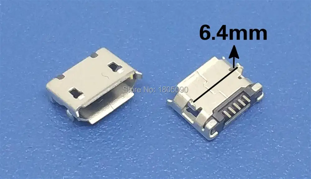 Мини разъем micro USB 50 шт. 5pin 6 4 мм Короткие иглы 5P DIP2 порт для передачи данных