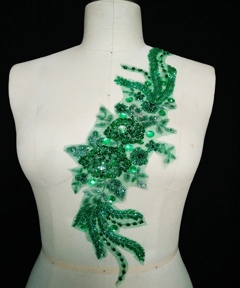 handmade green Hot drilling Rhinestone pearl lace embroidery patch applique wedding dress bordados DIY Performance clothing
handmade green Hot drilling Rhinestone pearl lace embroidery patch applique wedding dress bordados DIY Performance clothing