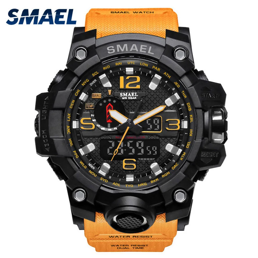 SMAEL Fashion Casual Brand Men Watch Sport Clock Dual Display Analog Digital LED Electronic Mens Wrist Watches reloj hombre
SMAEL Fashion Casual Brand Men Watch Sport Clock Dual Display Analog Digital LED Electronic Mens Wrist Watches reloj hombre