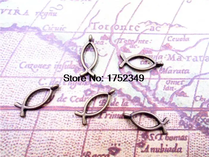 125pcs--Christian Fish Charms, Antique bronze Christian Fish Pendants/Charms, Jesus Fish,9x20mm
125pcs--Christian Fish Charms, Antique bronze Christian Fish Pendants/Charms, Jesus Fish,9x20mm