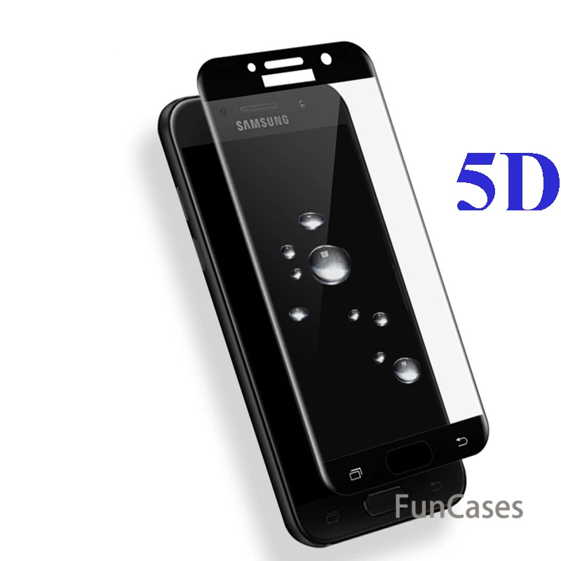 5D полное покрытие защитной Стекло для Samsung Galaxy A5 2017 A3 A7 A750 2018 J6 J4 A6 A8 J8 Экран