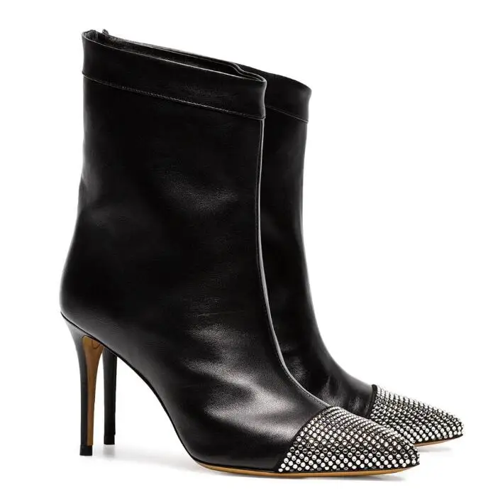 2019 Women high heel ankle boots brand pointed toe shoes Leather Patchwork Rhinestones HEELED BOOTIE size 35-43
2019 Women high heel ankle boots brand pointed toe shoes Leather Patchwork Rhinestones HEELED BOOTIE size 35-43