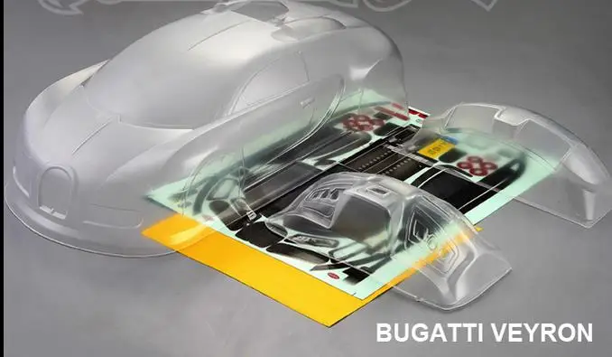 1/10 весы 195 мм bugatti veyron версия прозрачный корпус ПК Onroad fouring rc автомобили для kyosho tamiya