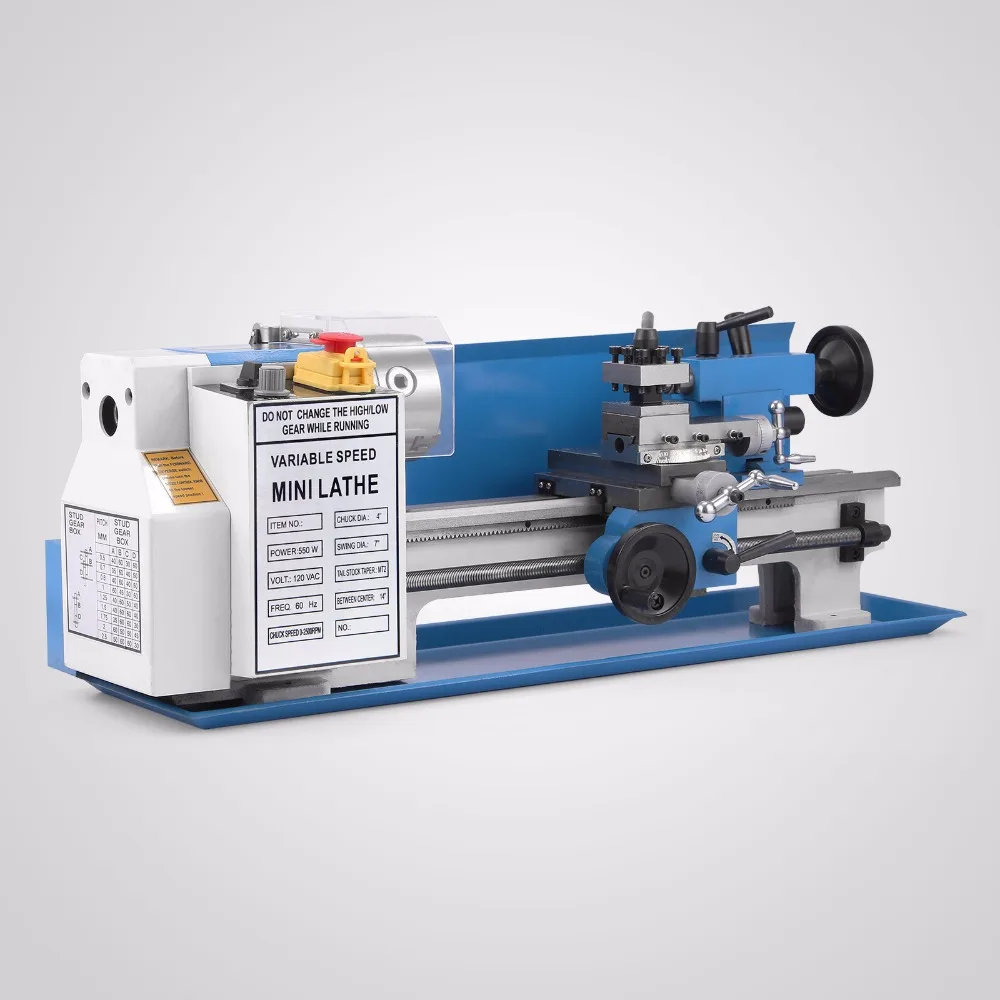 7X 14" Mini Metal Lathe 550w Machine Variable Speed 100-2250 Rpm High Precision.
7X 14" Mini Metal Lathe 550w Machine Variable Speed 100-2250 Rpm High Precision.