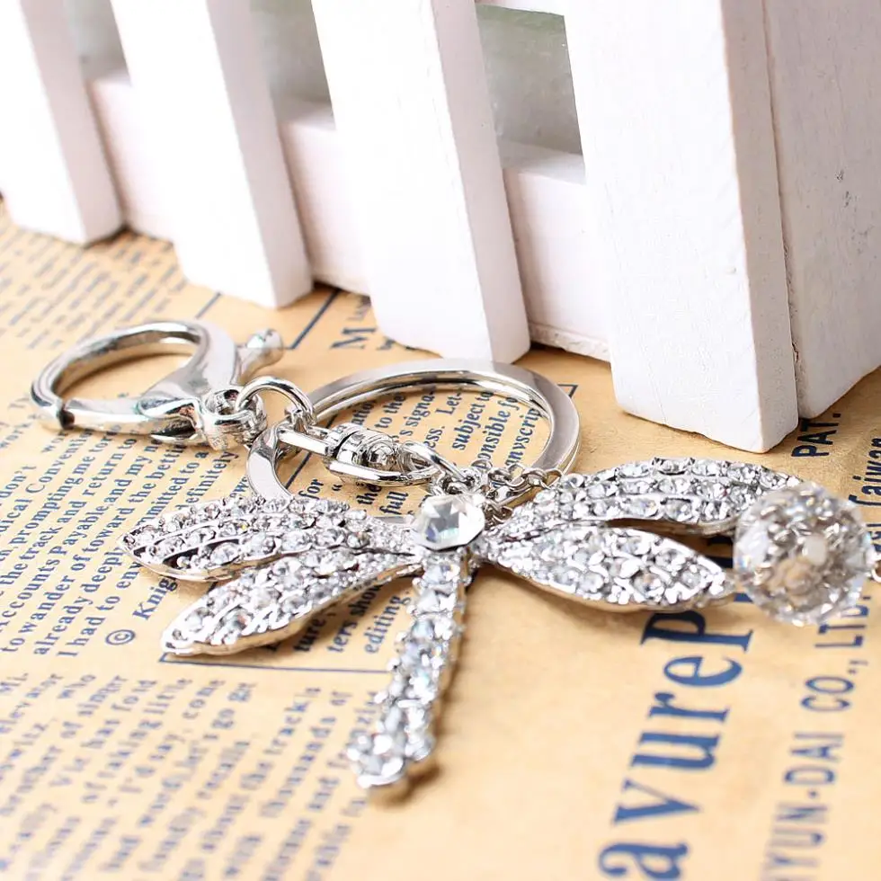 Dragonfly Angel Wing Bead Silver Lovely Pendent Rhinestone Crystal Purse Bag Car Key Ring Chain Best Jewelry Gift
Dragonfly Angel Wing Bead Silver Lovely Pendent Rhinestone Crystal Purse Bag Car Key Ring Chain Best Jewelry Gift
