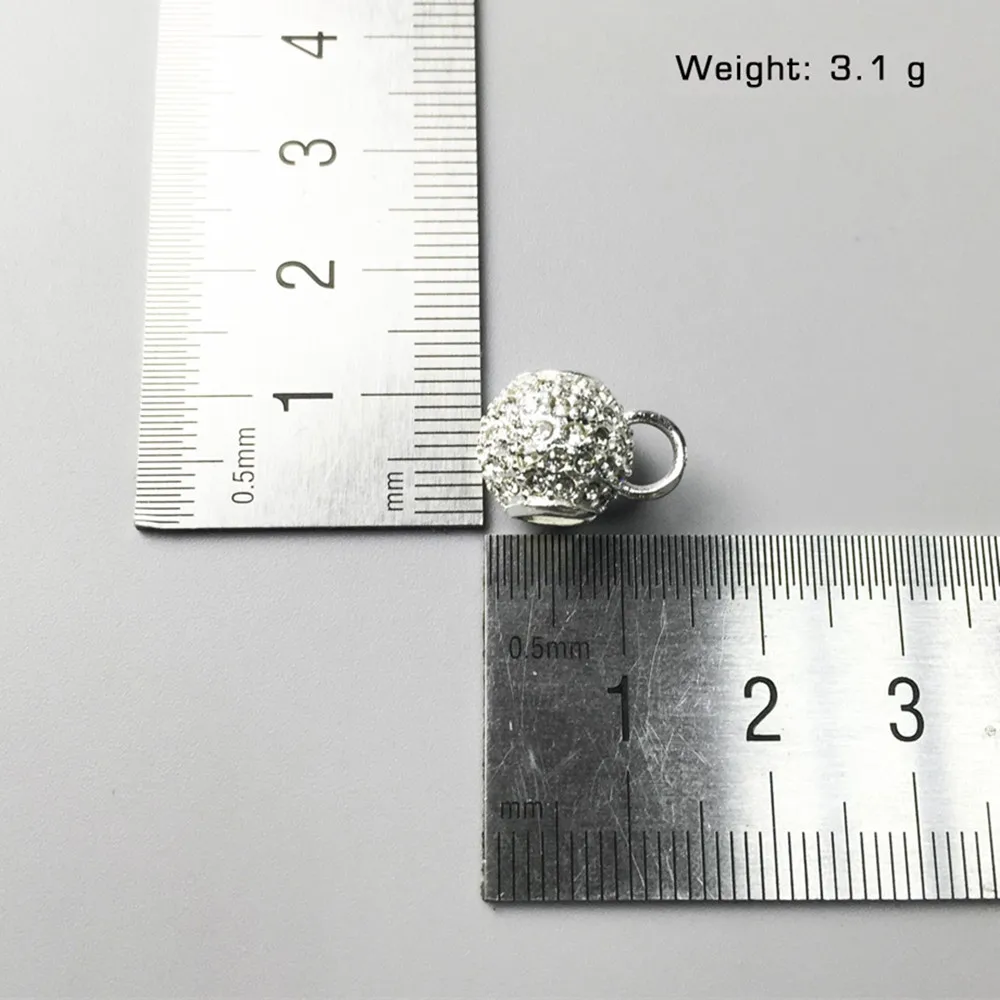 925 Sterling Silver White CZ Paved Charm Carrier Beads Fit Bracelets Necklaces Thonmas Style DIY Accessories Ts Gift for Women | Украшения
