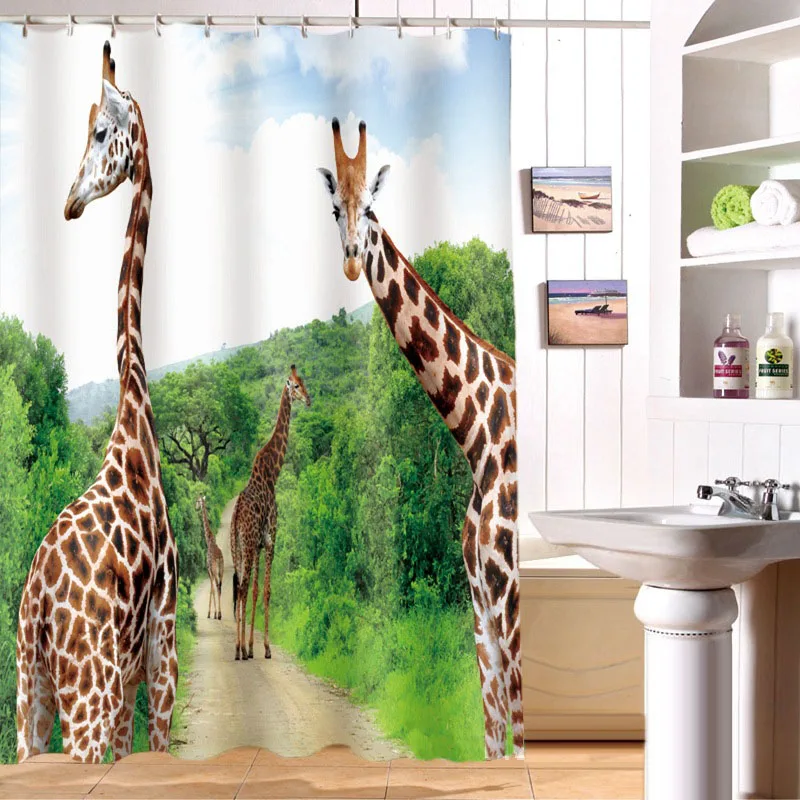 MYRU 3D Print Waterproof Giraffe Shower Curtains Bath Products Bathroom Decor with Hooks
MYRU 3D Print Waterproof Giraffe Shower Curtains Bath Products Bathroom Decor with Hooks