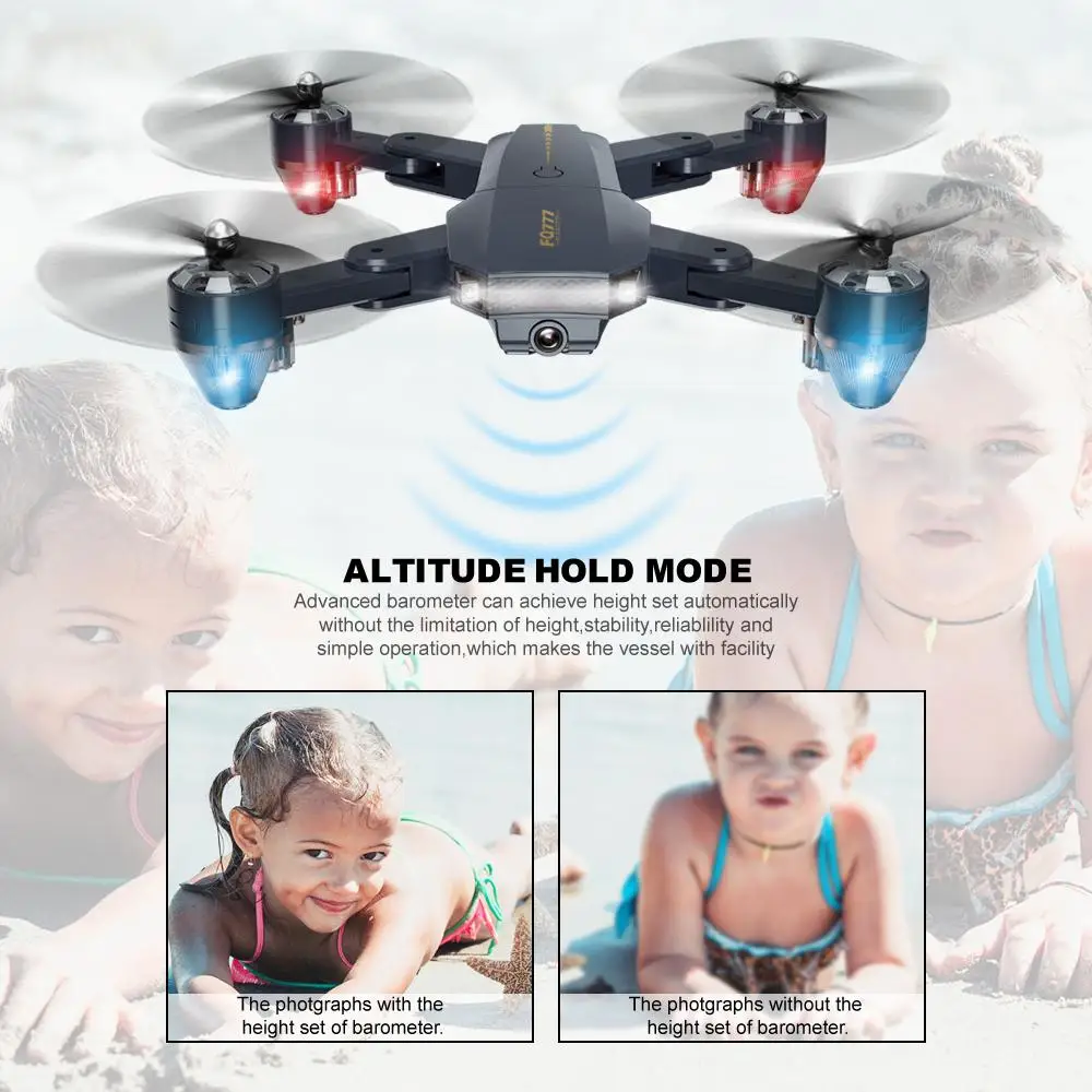 

LeadingStar FQ777 FQ35 WiFi FPV with 720P HD Camera Altitude Hold Mode Foldable RC Drone Quadcopter RTF - 0.3MP with Battery