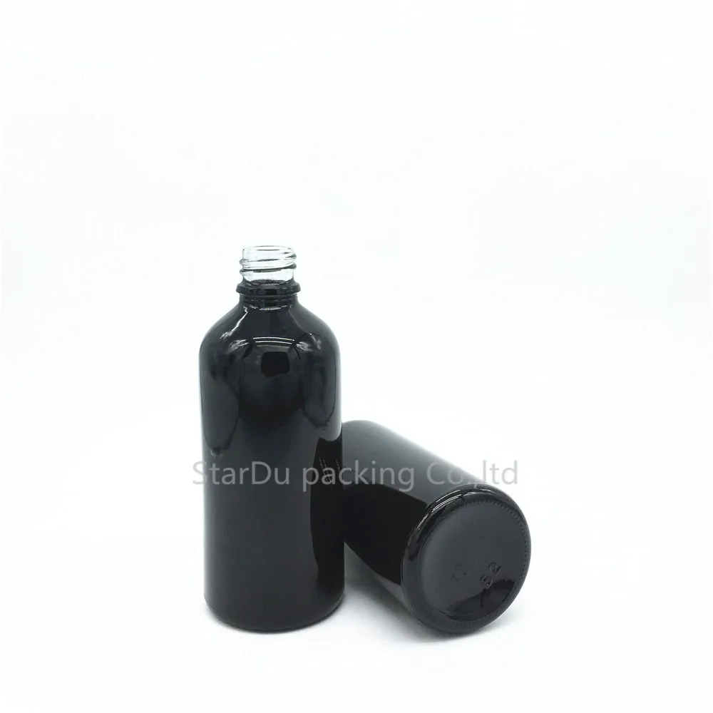 

240pcs 100ML Black Glass Bottle Serum Container 100cc Vials Essential Oil Bottle With Screw Cap Perfume Bottle