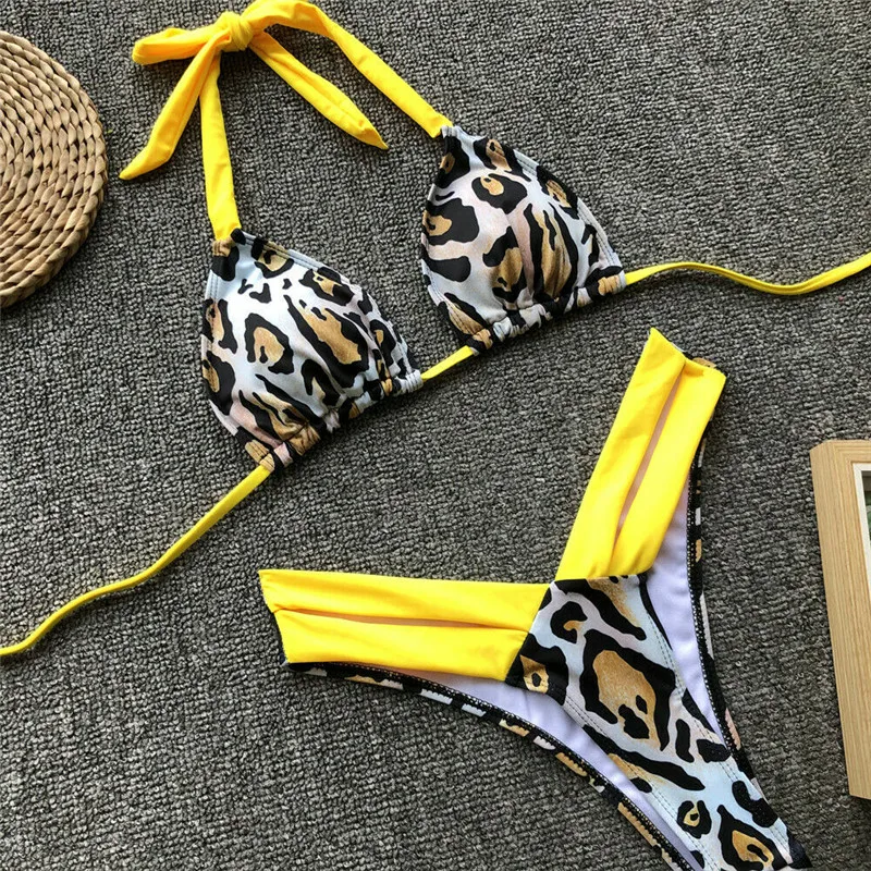 2021 Sexy Women Bikini Set Padded Push-up Bra Swimsuit Swimwear Beachwear Leopard Print Yellow Bathing Suit Brazilian Triangle
2021 Sexy Women Bikini Set Padded Push-up Bra Swimsuit Swimwear Beachwear Leopard Print Yellow Bathing Suit Brazilian Triangle