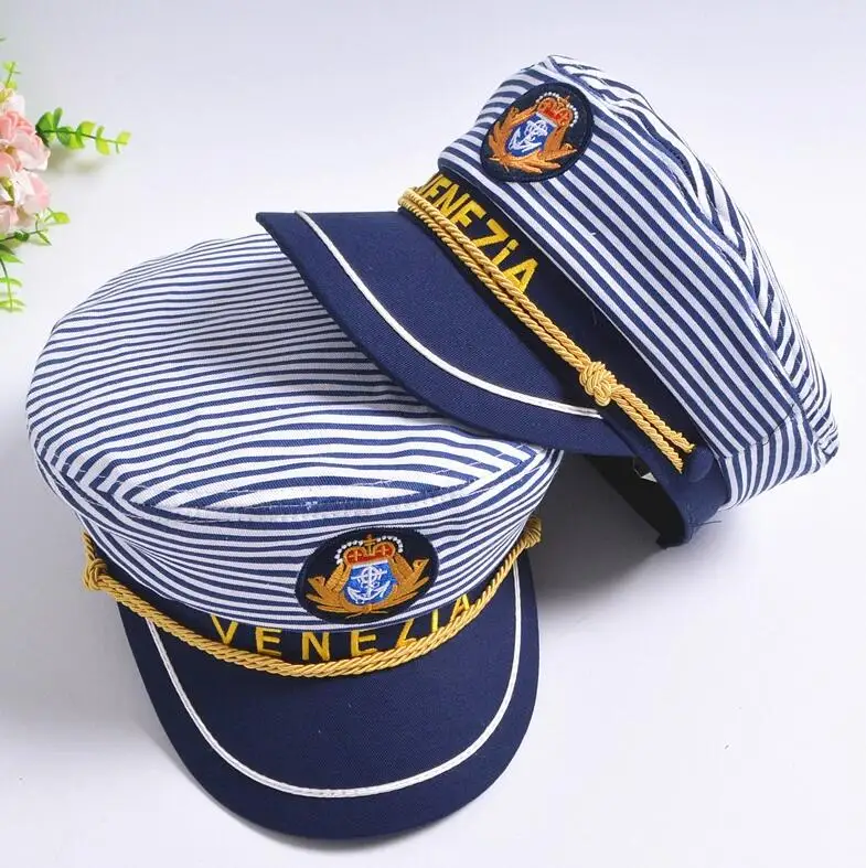 free shipping Letter Navy Cap Blue Horizontal Stripes Men and Women Captain Hat Army Stage Parenting Venezia Style Sailor Hat
free shipping Letter Navy Cap Blue Horizontal Stripes Men and Women Captain Hat Army Stage Parenting Venezia Style Sailor Hat