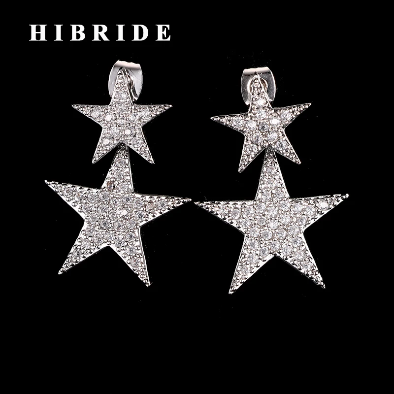 HIBRIDE 2 Star Shiny Micro CZ Pave Women Stud Earring Luxury Design Women Engagment Earrings E-397
HIBRIDE 2 Star Shiny Micro CZ Pave Women Stud Earring Luxury Design Women Engagment Earrings E-397