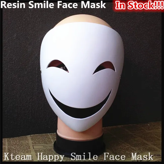 

Tope Grade Resin Mask Black Bullet Kagetane Hiruko Moive Japanese Anime Smile Face Mask Halloween Cosplay Costume Party Prop Toy