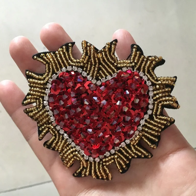2PC Handmade Beaded Patch Sew On Fires Heart Rhinestones Patches Sewing Beading Sequined Patch For Cloth Badge Accessories
2PC Handmade Beaded Patch Sew On Fires Heart Rhinestones Patches Sewing Beading Sequined Patch For Cloth Badge Accessories
