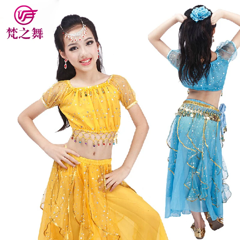 ET-127 Shiny chiffon glittery Arabic Children belly dance clothes 3pcs/2pcs suit with top and skirt and velvet scarf
ET-127 Shiny chiffon glittery Arabic Children belly dance clothes 3pcs/2pcs suit with top and skirt and velvet scarf